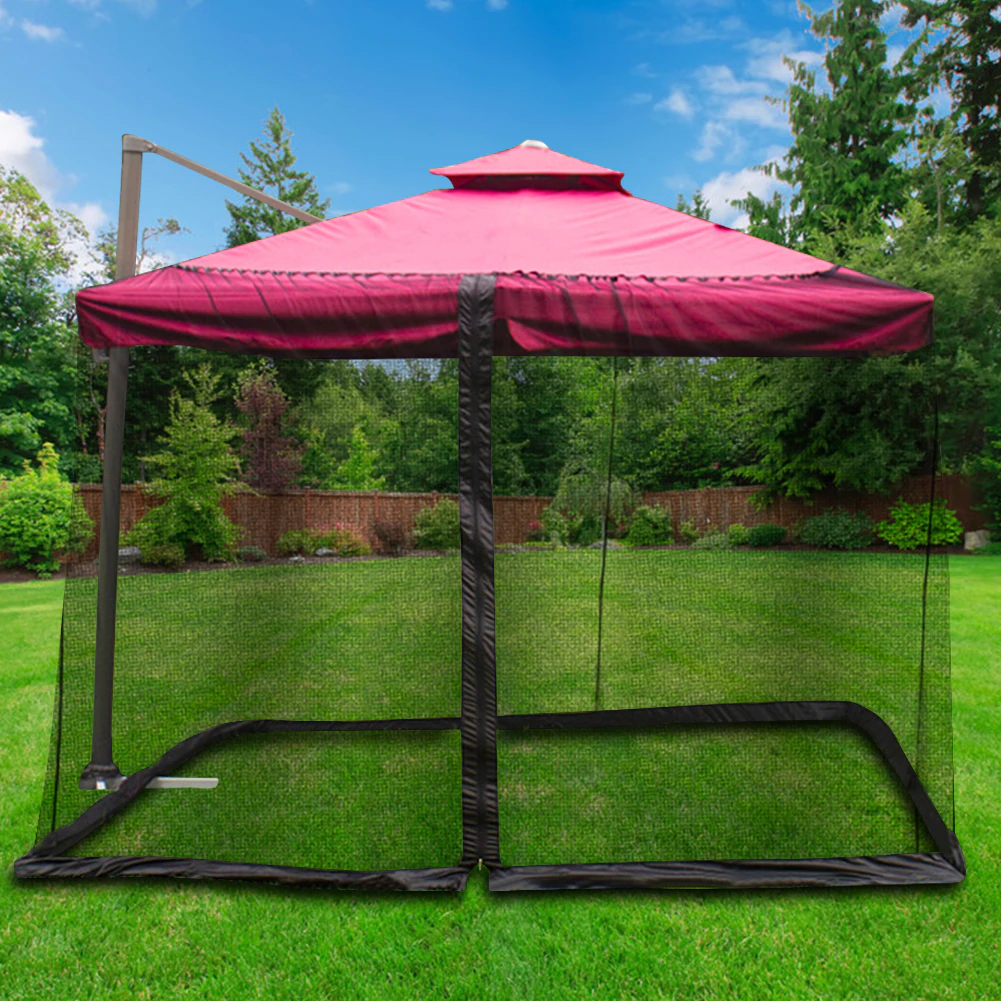 Cheap Goat Tents 300x230cm Cover Parasol Anti Mosquito Installation Straight Outdoor Umbrella Cover Mosquito Net Mesh Garden Deck Tents 